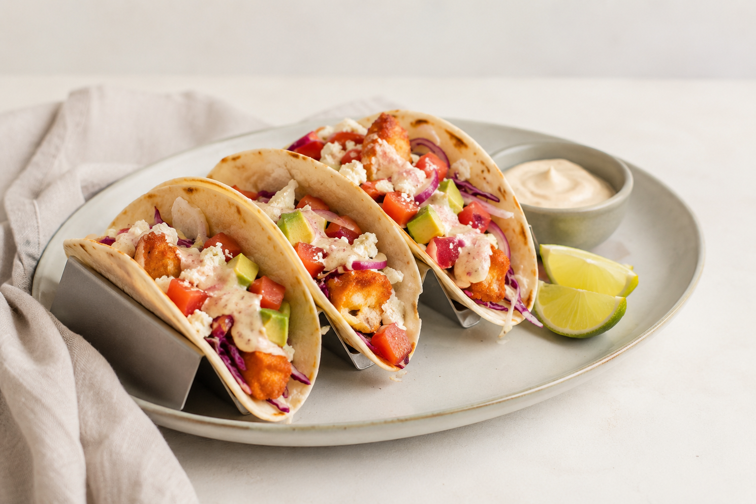 Snelle vis taco's met krokante vissticks (kindvriendelijk)